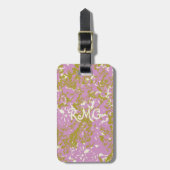 Aangepast elegant roze botanisch ontwerp bagagelabel (Voorkant verticaal)