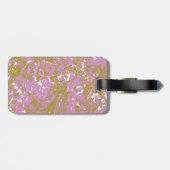 Aangepast elegant roze botanisch ontwerp bagagelabel (Achterkant horizontaal)