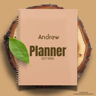 Aangepast elegant roze bruine tekst modern schatti planner