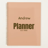 Aangepast elegant roze bruine tekst modern schatti planner (Voorkant)