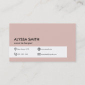 Aangepast elegant roze Eenvoudige minimale, modern Visitekaartje (Achterkant)