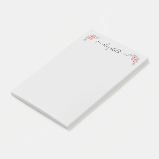 Aangepast Elegant roze handschrift Post-it® Notes (Schuin)