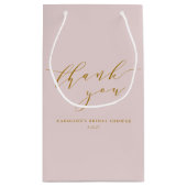 Aangepast Elegant Roze Script Bedankt Bruidsdouche Klein Cadeauzakje (Achterkant)