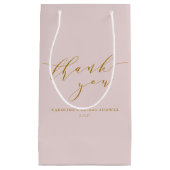 Aangepast Elegant Roze Script Bedankt Bruidsdouche Klein Cadeauzakje (Voorkant)