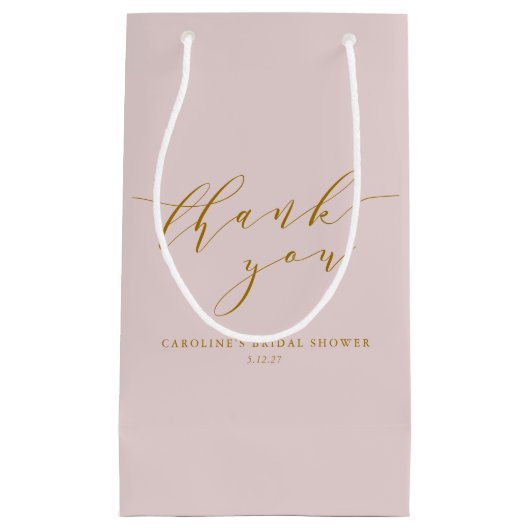 Aangepast Elegant Roze Script Dank u Vrijgezellenf Klein Cadeauzakje (Voorkant)