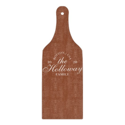 Aangepast Elegant Script Achternaam Hostess Gift Snijplank (Voorkant)