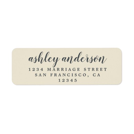 Aangepast elegant Script Antiek wit retouradres Etiket (Voorkant)