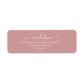Aangepast Elegant Script Dusty Pink Retouradres Etiket (Voorkant)