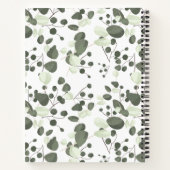 Aangepast elegant script Eucalyptus green Notitieboek (Achterkant)