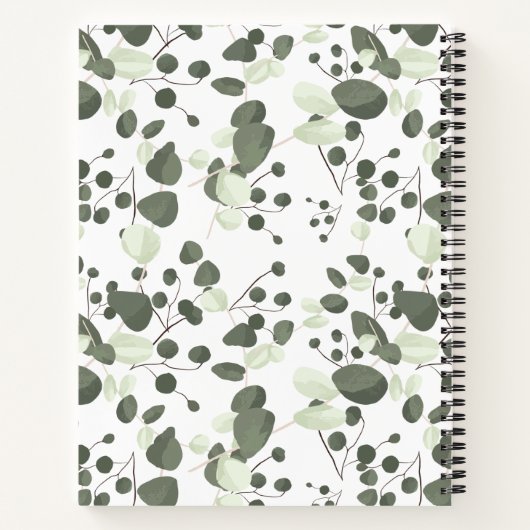 Aangepast elegant script Eucalyptus green Notitieboek (Achterkant)