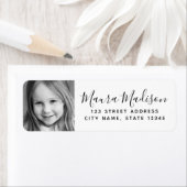 Aangepast, elegant script geretourneerd adres etiket (Insitu)