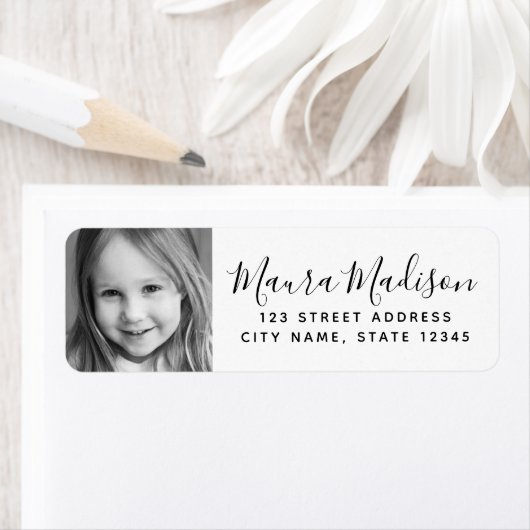 Aangepast, elegant script geretourneerd adres etiket (Insitu)