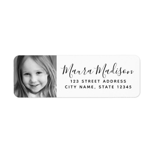 Aangepast, elegant script geretourneerd adres etiket (Voorkant)