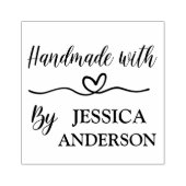Aangepast Elegant Script Handgemaakt Met Liefde Ha Rubberstempel (Afrduk)