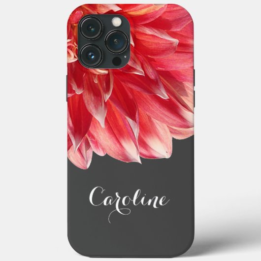 Aangepast Elegant Summery Coral Red Dahlia Flower Case-Mate iPhone Case (Achterkant)
