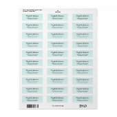 Aangepast Elegant Turquoise Aqua Blue Retouradres Etiket (Full Sheet)