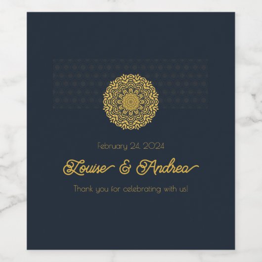 Aangepast elegant wijn etiket (Enkel label)