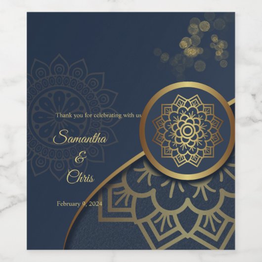 Aangepast elegant wijn etiket (Enkel label)