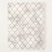 Aangepast Elegant Wit Marmer Goud Patroon Planner (Achterkant)