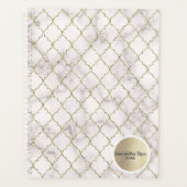 Aangepast Elegant Wit Marmer Goud Patroon Planner (Voorkant)