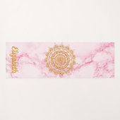 Aangepast elegant zacht roze marmer goudmandala yogamat (Voorkant (horizontaal))