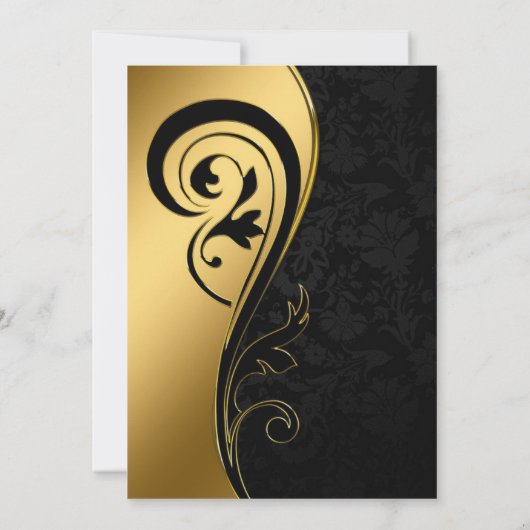 Aangepast elegant zwart-wit en gouden Hallo 40-par Kaart (Achterkant)