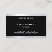 Aangepast elegant zwart-wit en zilverkleurig, mode visitekaartje (Achterkant)