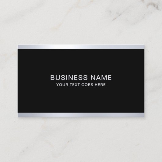 Aangepast elegant zwart-wit en zilverkleurig, mode visitekaartje (Voorkant)