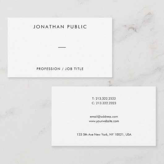 Aangepast elegante, eenvoudige, moderne Sjabloon r Visitekaartje (Voorkant / Achterkant)