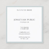 Aangepast elegante eenvoudige Sjabloon Trendy Mode Vierkante Visitekaartje (Achterkant)
