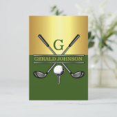 Aangepast elegante golf monogram 3.5x5 kaart (Staand voorkant)