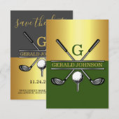 Aangepast elegante golf monogram 3.5x5 kaart (Voorkant / Achterkant)