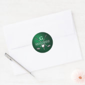 Aangepast elegante golfmonogramontwerp ronde sticker (Envelop)