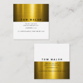 Aangepast elegante goud en wit ontwerp vierkante visitekaartje (Voorkant / Achterkant)