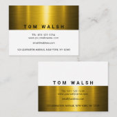 Aangepast elegante goud en wit ontwerp visitekaartje (Voorkant / Achterkant)