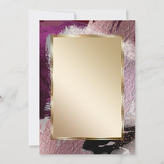 Aangepast | Elegante gouden cassis pruim penseelst Kaart (Achterkant)