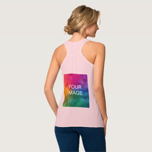 Aangepast elegante moderne, zachte, roze Sjabloon  Tanktop (Volledige Achterkant)
