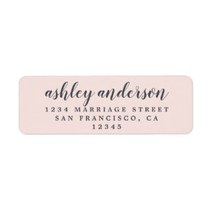 Aangepast elegante script roze retouradres etiket
