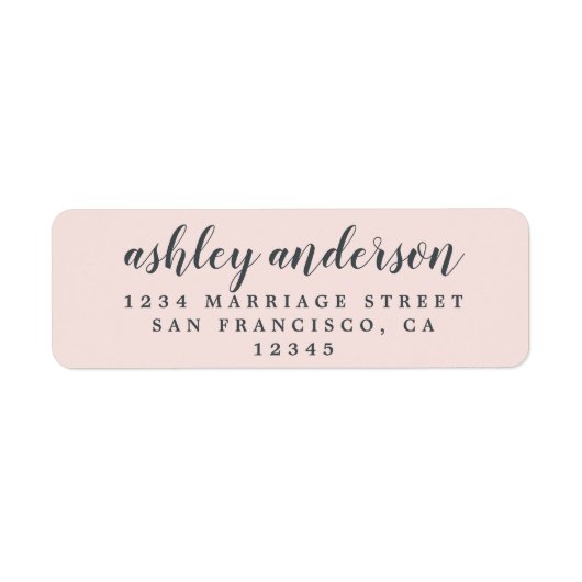 Aangepast elegante script roze retouradres etiket (Voorkant)
