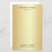 Aangepast elegante Sjabloon Faux Gold Moderne Eenv Briefpapier (Voorkant / Achterkant)