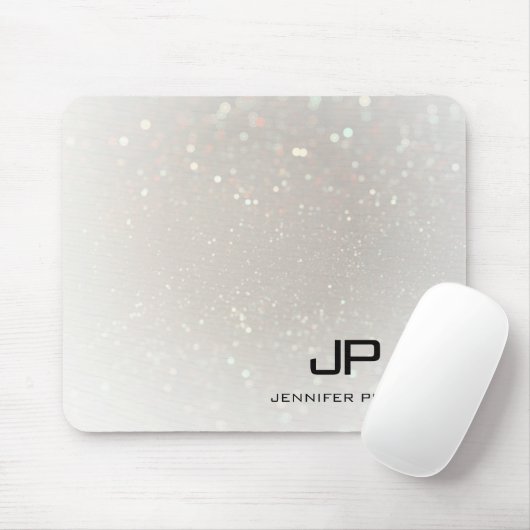 Aangepast elegante Sjabloon Glam Monogrammed Moder Muismat (Met muis)