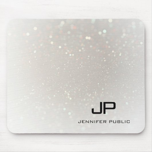 Aangepast elegante Sjabloon Glam Monogrammed Moder Muismat (Voorkant)