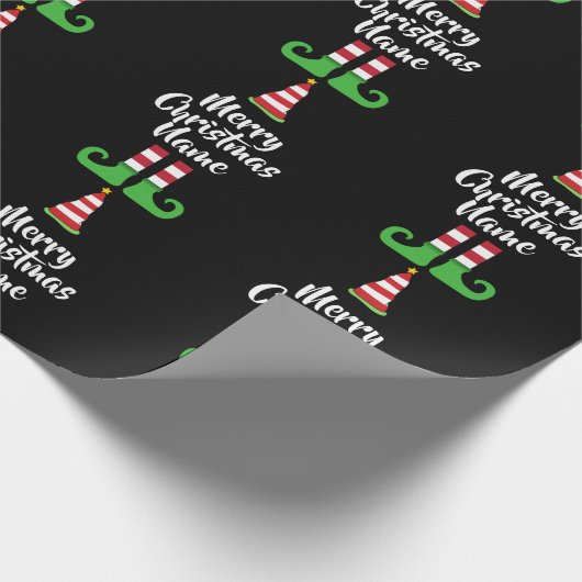 Aangepast Elf Pattern-aangepast kerstpakket Cadeaupapier (Hoek)