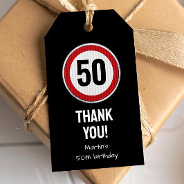 Aangepast ELKE AGE verkeersbord verjaardagsfeestje Cadeaulabel