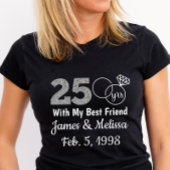 Aangepast en aangepast 25e Jubileum T-shirt