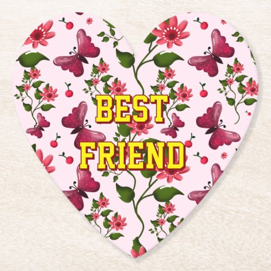 Aangepast en gepersonaliseerd bloemmotief met vlin kartonnen onderzetters (Voorkant)