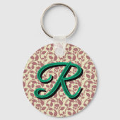 Aangepast en gepersonaliseerd botanisch patroon  sleutelhanger (Voorkant)