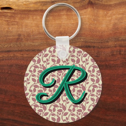 Aangepast en gepersonaliseerd botanisch patroon  sleutelhanger (Voorkant)