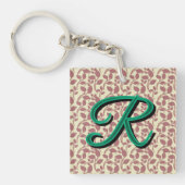 Aangepast en gepersonaliseerd botanisch patroon sleutelhanger (voorkant)