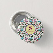 Aangepast en gepersonaliseerd vogelpatroon ronde button 3,2 cm (Voorkant /achterkant)